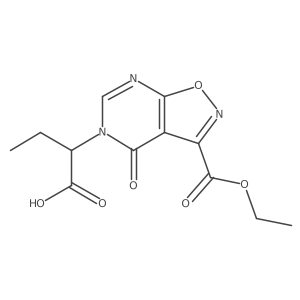 2-[3-(ethoxycarbonyl)-4-oxo-4H,5H-[1,2]oxazolo[5,4-d]pyrimidin-5-yl]butanoic acid结构式