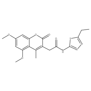 2-(5,7-dimethoxy-4-methyl-2-oxo-2H-chromen-3-yl)-N-(5-ethyl-1,3,4-thiadiazol-2-yl)acetamide结构式