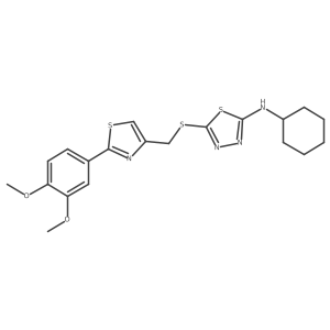 1,3,4-Thiadiazol-2-amine, N-cyclohexyl-5-[[[2-(3,4-dimethoxyphenyl)-4-thiazolyl]methyl]thio]- Structure