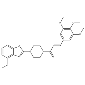 (Z)-1-(4-(4-(methylthio)benzo[d]thiazol-2-yl)piperazin-1-yl)-3-(3,4,5-trimethoxyphenyl)prop-2-en-1-one结构式