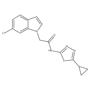 2-(6-chloro-1H-indol-1-yl)-N-(5-cyclopropyl-1,3,4-thiadiazol-2-yl)acetamide Structure