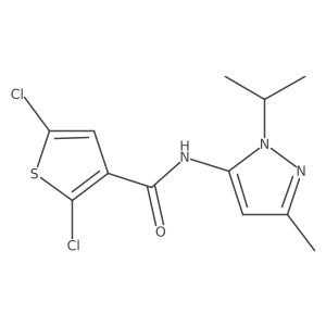2,5-dichloro-N-(1-isopropyl-3-methyl-1H-pyrazol-5-yl)thiophene-3-carboxamide结构式