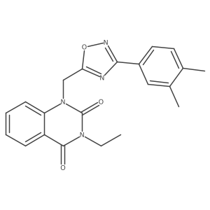 1-((3-(3,4-dimethylphenyl)-1,2,4-oxadiazol-5-yl)methyl)-3-ethylquinazoline-2,4(1H,3H)-dione结构式