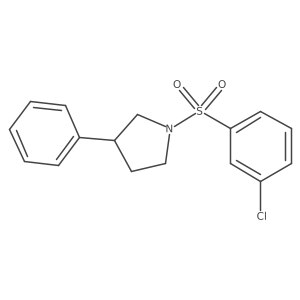 1-((3-Chlorophenyl)sulfonyl)-3-phenylpyrrolidine结构式