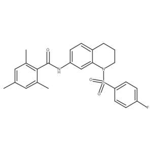 N-(1-((4-fluorophenyl)sulfonyl)-1,2,3,4-tetrahydroquinolin-7-yl)-2,4,6-trimethylbenzamide Structure