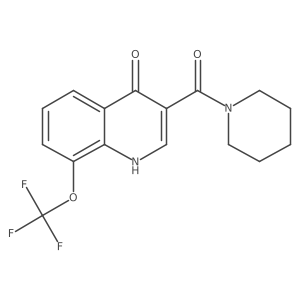 (4-Hydroxy-8-(trifluoromethoxy)quinolin-3-yl)(piperidin-1-yl)methanone结构式