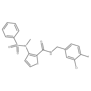 N-(3-chloro-4-fluorobenzyl)-3-[methyl(phenylsulfonyl)amino]thiophene-2-carboxamide结构式