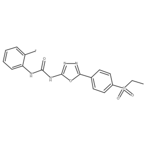 1-(5-(4-(Ethylsulfonyl)phenyl)-1,3,4-oxadiazol-2-yl)-3-(2-fluorophenyl)urea结构式