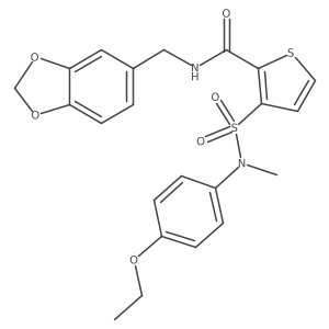 N-(1,3-benzodioxol-5-ylmethyl)-3-[(4-ethoxyphenyl)(methyl)sulfamoyl]thiophene-2-carboxamide结构式