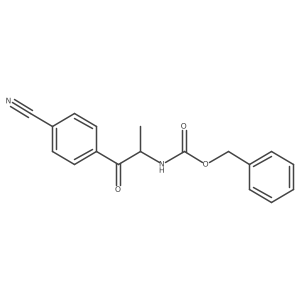 Benzyl [(1R)-2-(4-cyanophenyl)-1-methyl-2-oxoethyl]carbamate结构式