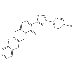 N-(2-bromophenyl)-2-(3-(3-(4-chlorophenyl)-1,2,4-oxadiazol-5-yl)-4,6-dimethyl-2-oxopyridin-1(2H)-yl)acetamide结构式