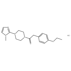 2-(4-ethoxyphenyl)-1-(4-(1-methyl-1H-imidazol-2-yl)piperazin-1-yl)ethanone hydrochloride Structure
