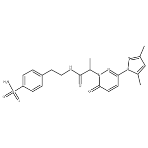 2-(3-(3,5-dimethyl-1H-pyrazol-1-yl)-6-oxopyridazin-1(6H)-yl)-N-(4-sulfamoylphenethyl)propanamide结构式