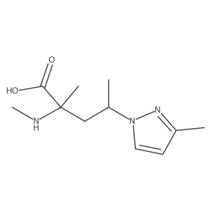 2-Methyl-4-(3-methyl-1h-pyrazol-1-yl)-2-(methylamino)pentanoic acid结构式