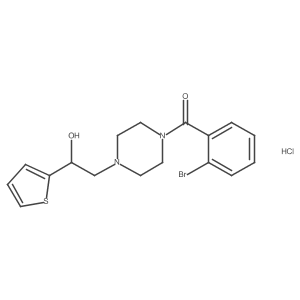 (2-Bromophenyl)(4-(2-hydroxy-2-(thiophen-2-yl)ethyl)piperazin-1-yl)methanone hydrochloride Structure