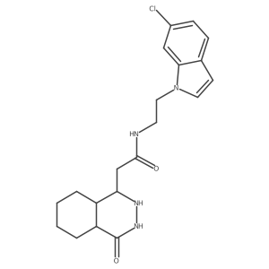 N-[2-(6-chloroindol-1-yl)ethyl]-2-(4-oxo-2,3,4a,5,6,7,8,8a-octahydro-1H-phthalazin-1-yl)acetamide结构式