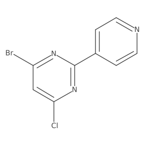 Pyrimidine, 4-bromo-6-chloro-2-(4-pyridinyl)- Structure
