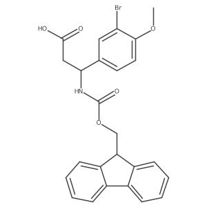 (3R)-3-(3-bromo-4-methoxyphenyl)-3-({[(9H-fluoren-9-yl)methoxy]carbonyl}amino)propanoic acid结构式