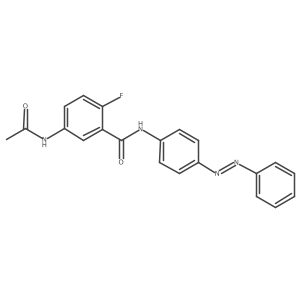 Benzamide, 5-(acetylamino)-2-fluoro-N-[4-(2-phenyldiazenyl)phenyl]- Structure
