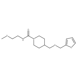 4-(((furan-2-ylmethyl)thio)methyl)-N-(2-methoxyethyl)piperidine-1-carboxamide结构式