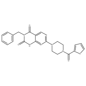 3-benzyl-7-(4-(furan-2-carbonyl)piperazin-1-yl)pyrimido[4,5-d]pyrimidine-2,4(1H,3H)-dione结构式