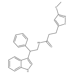 N-[2-(1H-indol-3-yl)-2-phenylethyl]-3-(3-methoxy-1,2-oxazol-5-yl)propanamide结构式