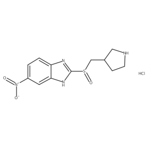 5-nitro-2-((pyrrolidin-3-ylmethyl)sulfinyl)-1H-benzo[d]imidazole hydrochloride结构式