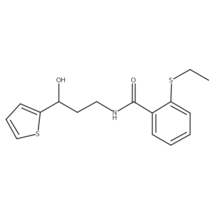 2-(ethylthio)-N-(3-hydroxy-3-(thiophen-2-yl)propyl)benzamide结构式