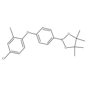 2-[4-(4-Chloro-2-fluorophenoxy)phenyl]-4,4,5,5-tetramethyl-[1,3,2]dioxaborolane结构式