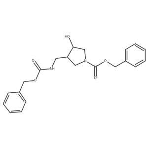 Benzyl 3-hydroxy-4-(phenylmethoxycarbonylaminomethyl)pyrrolidine-1-carboxylate结构式
