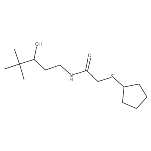 2-(cyclopentylthio)-N-(3-hydroxy-4,4-dimethylpentyl)acetamide结构式