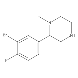 2-(3-Bromo-4-fluorophenyl)-1-methylpiperazine结构式