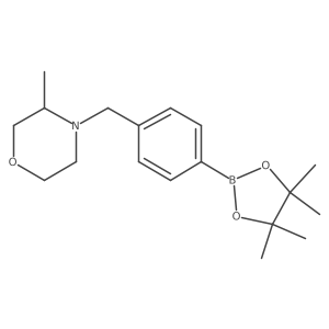 3-Methyl-4-[[4-(4,4,5,5-tetramethyl-1,3,2-dioxaborolan-2-yl)phenyl]methyl]morpholine Structure