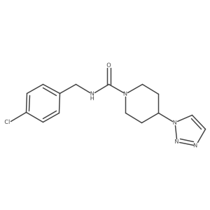 N-[(4-chlorophenyl)methyl]-4-(1H-1,2,3-triazol-1-yl)piperidine-1-carboxamide结构式