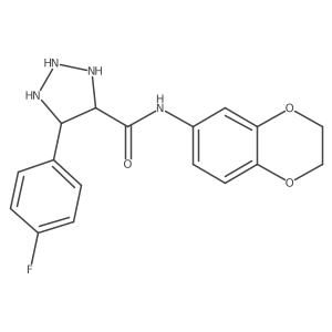 N-(2,3-dihydro-1,4-benzodioxin-6-yl)-5-(4-fluorophenyl)triazolidine-4-carboxamide Structure