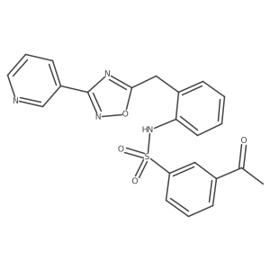 3-acetyl-N-(2-((3-(pyridin-3-yl)-1,2,4-oxadiazol-5-yl)methyl)phenyl)benzenesulfonamide结构式