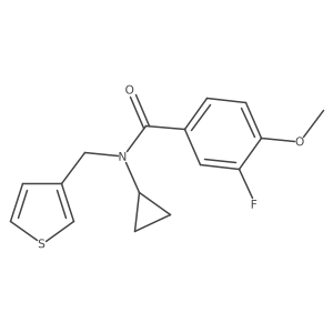 N-cyclopropyl-3-fluoro-4-methoxy-N-(thiophen-3-ylmethyl)benzamide结构式