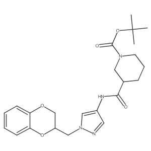 tert-butyl 3-((1-((2,3-dihydrobenzo[b][1,4]dioxin-2-yl)methyl)-1H-pyrazol-4-yl)carbamoyl)piperidine-1-carboxylate结构式