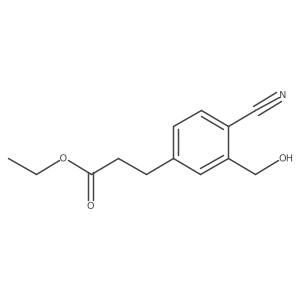 Benzenepropanoic acid, 4-cyano-3-(hydroxymethyl)-, ethyl ester结构式