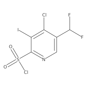 4-Chloro-5-(difluoromethyl)-3-iodopyridine-2-sulfonyl chloride Structure