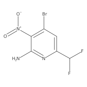 4-Bromo-6-(difluoromethyl)-3-nitropyridin-2-amine结构式