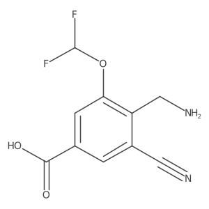 4-Aminomethyl-3-cyano-5-(difluoromethoxy)benzoic acid结构式
