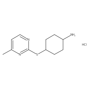 4-[(4-Methylpyrimidin-2-yl)sulfanyl]cyclohexan-1-amine hydrochloride结构式