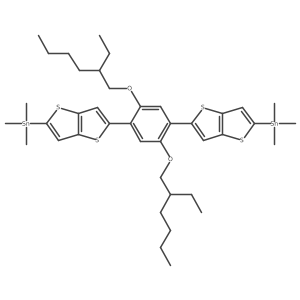 ((2,5-Bis((2-ethylhexyl)oxy)-1,4-phenylene)bis(thieno[3,2-b]thiophene-5,2-diyl))bis(trimethylstannane) Structure