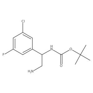 Tert-butyl N-[2-amino-1-(3-chloro-5-fluorophenyl)ethyl]carbamate结构式