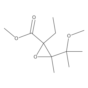 Methyl 2-ethyl-3-(2-methoxypropan-2-yl)-3-methyloxirane-2-carboxylate结构式