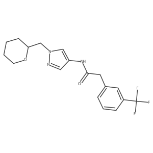 N-{1-[(oxan-2-yl)methyl]-1H-pyrazol-4-yl}-2-[3-(trifluoromethyl)phenyl]acetamide结构式