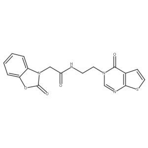 2-(2-oxobenzo[d]oxazol-3(2H)-yl)-N-(2-(4-oxothieno[2,3-d]pyrimidin-3(4H)-yl)ethyl)acetamide Structure