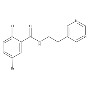 5-bromo-2-chloro-N-(2-(pyrimidin-5-yl)ethyl)benzamide Structure
