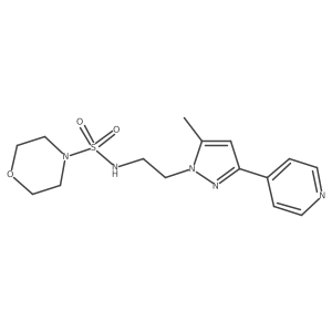 N-(2-(5-methyl-3-(pyridin-4-yl)-1H-pyrazol-1-yl)ethyl)morpholine-4-sulfonamide结构式